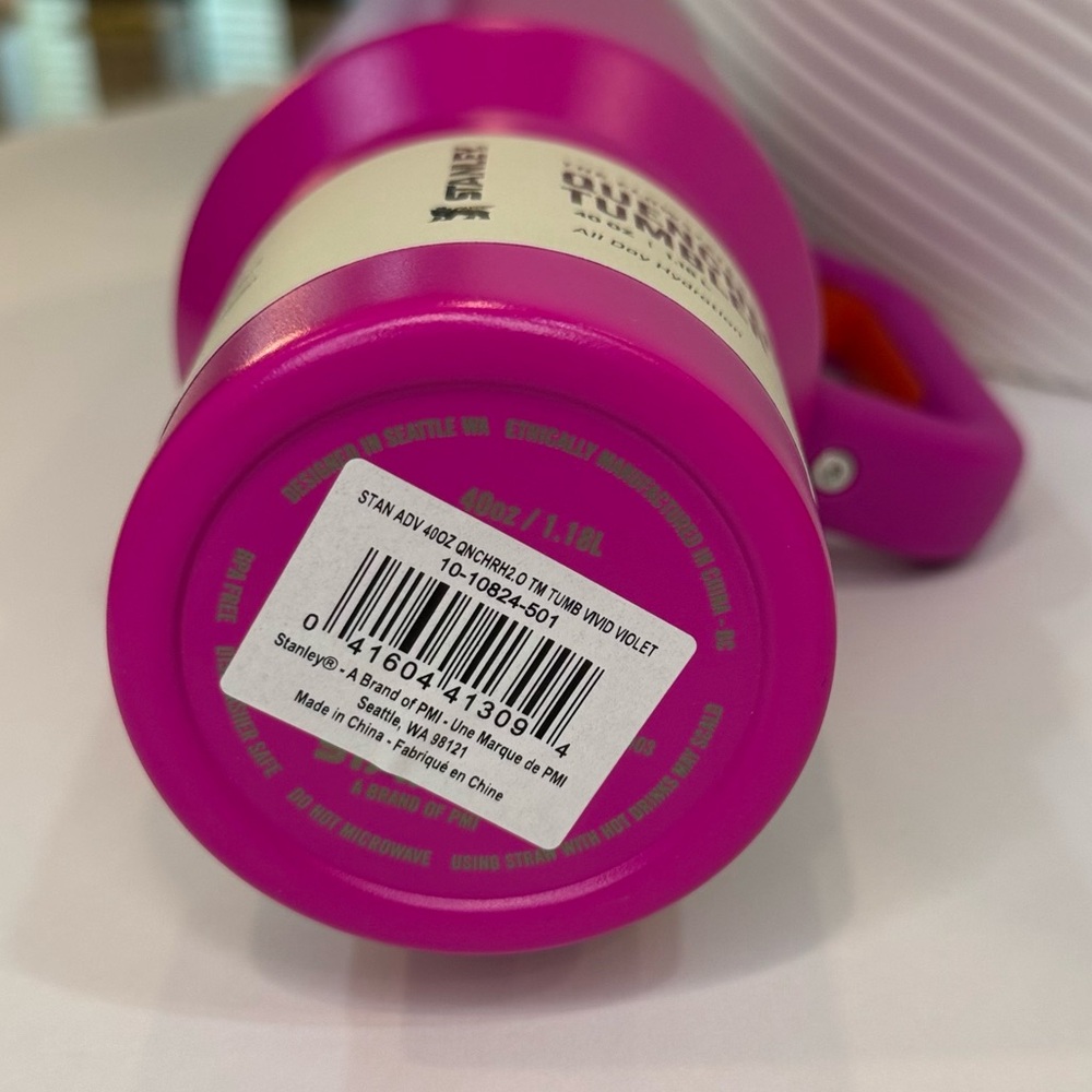 Rare Color! Stanley Vivid Violet Quencher H2.0 40oz Tumbler with Handle NWT - Picture 7 of 16